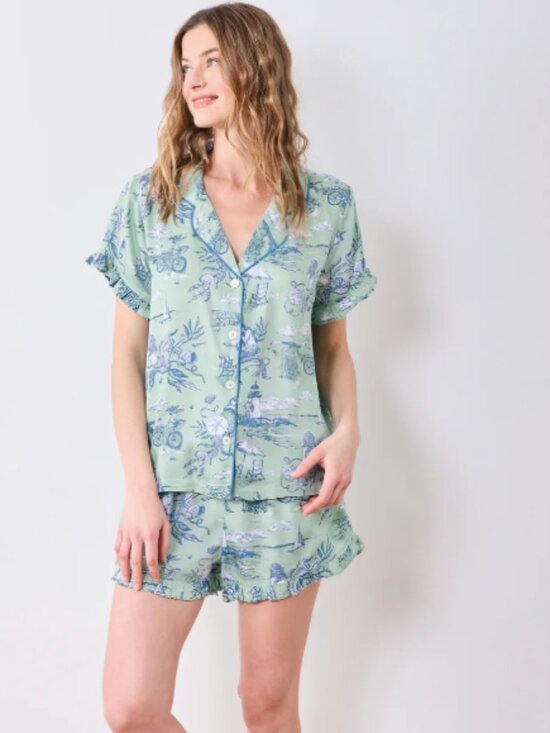 Printfresh Other - Eco Satin Ruffle Set in Mermaid Toile S by Printfresh NWT